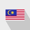 Malaysia flag Long Shadow design vector