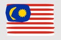 Painted vector flag of Malaysia Royalty Free Stock Photo