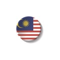 Vector - Malaysia Flag Paper Circle Shadow Button