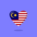 Malaysia flag shaped love illustration Royalty Free Stock Photo