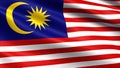 Malaysia flag, with waving fabric texture Royalty Free Stock Photo