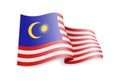 Malaysia flag in the wind. Flag on white vector illustration