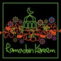 Malaysia hibiscus Ramadan Kareem frame card