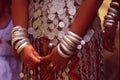 Malaysia/Borneo: A Iban headhunter woman wearing tradition cloth in Sarawak