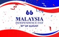 malaysia independence day 66th of august banner with abstract gradient blue background design12 Royalty Free Stock Photo