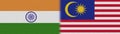 Malaysia and India Fabric Texture Flag Ã¢â¬â 3D Illustrations