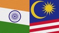 Malaysia and India Two Half Flags Together
