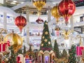 Malaysia, Kuala Lumpur - 2017 December 07: Pavilion shopping mall decorated for Christmas and New 2018 Year Royalty Free Stock Photo