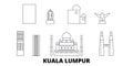 Malaysia, Kuala Lumpur line travel skyline set. Malaysia, Kuala Lumpur outline city vector illustration, symbol, travel