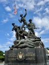 Beautiful and grand National Monument in Kuala Lumpur, Malaysia Royalty Free Stock Photo