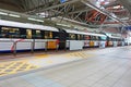 Malaysia, Kuala Lumpur - 16 October 2018: passengers on Rapid KL Monorail train in the station in Malaysia, Kuala Lumpur Royalty Free Stock Photo