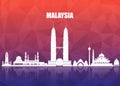 Malaysia Landmark Global Travel And Journey paper background. Vector Design Template.used for your advertisement, book, banner, t