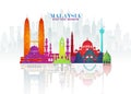 Malaysia Landmark Global Travel And Journey paper background. Vector Design Template.used for your advertisement, book, banner,