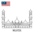 Malaysia landmark. Masjid Jamek Mosque , Kuala Lumpur Royalty Free Stock Photo