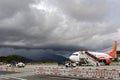 Airplane preparation to fly in Langkawi island