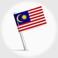 Malaysia map pin flag. 3D realistic vector illustration Royalty Free Stock Photo