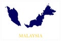 Malaysia Maps Vector in Blue and Yellow Colors