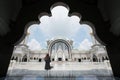 Malaysia Mosque with Muslim pray in Malaysia, female malaysian m Royalty Free Stock Photo