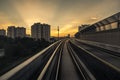 MRT - Mass Rapid Transit in Malaysia. Lightrail, economic. Royalty Free Stock Photo