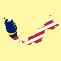 MALAYSIA National flag map Royalty Free Stock Photo