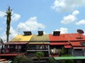 Malaysia. Painted Roofs Royalty Free Stock Photo
