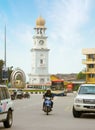 MALAYSIA, PENANG, GEORGETOWN - CIRCA JUL 2014: The beautiful facade of the Queen Victoria Memorial Clock Tower stands over Royalty Free Stock Photo