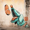 MALAYSIA, PENANG, GEORGETOWN - CIRCA JUL 2014: Large mural of a