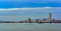 Malaysia, Penang, Pulau Pinang, Georgetown, City skyline and coast Royalty Free Stock Photo