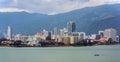 Malaysia, Penang, Pulau Pinang, Georgetown, City skyline and coast Royalty Free Stock Photo