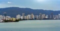 Malaysia, Penang, Pulau Pinang, Georgetown, City skyline and coast