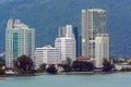 Malaysia, Penang, Pulau Pinang, Georgetown, City skyline and coast Royalty Free Stock Photo