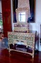 Malaysia Penang Vintage Ancient Antique Art Nouveau Golden Wooden Cabinet Dresser Furniture Art Crafts Nyonya Nonya Green House