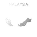 Malaysia polygonal vector map.