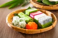 Malaysia popular assorted sweet dessert or simply known as kueh or kuih Royalty Free Stock Photo