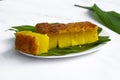 Malaysia popular and traditional snack. Kuih Bingka Ubi or Bake Tapioca Cake