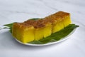 Malaysia popular and traditional snack. Kuih Bingka Ubi or Bake Tapioca Cake