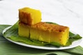 Malaysia popular and traditional snack. Kuih Bingka Ubi or Bake Tapioca Cake