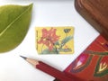 A Malaysia postage stamp. Hibiscus Rosa-sinensis flower series.