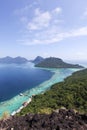 Malaysia Sabah Borneo Scenic View of Tun Sakaran Marine Park tropical island (Bohey Dulang) Semporna, Sabah. Royalty Free Stock Photo