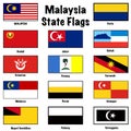 Malaysia State Flag Circle Icon Set