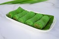 Malaysia sweet dessert with coconut known as kuih ketayap Royalty Free Stock Photo