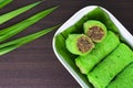 Malaysia sweet dessert with coconut known as kuih ketayap