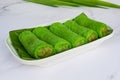 Malaysia sweet dessert with coconut known as kuih ketayap