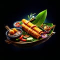 Malaysia traditional food, malaysian food, malaysian food AI Generated Royalty Free Stock Photo