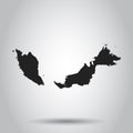 Malaysia vector map. Black icon on white background.