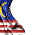 Malaysia waving satin flag isolated on white background Royalty Free Stock Photo