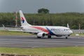 Malaysian airline take off at phuket airport