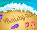 Malaysian beach shore representing tourism and vacations in Malaysia - 3d illustration