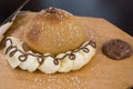 Malaysian Coffee Bun Banana and Chocolate Royalty Free Stock Photo