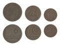 Malaysian Coins Isolated on White Royalty Free Stock Photo